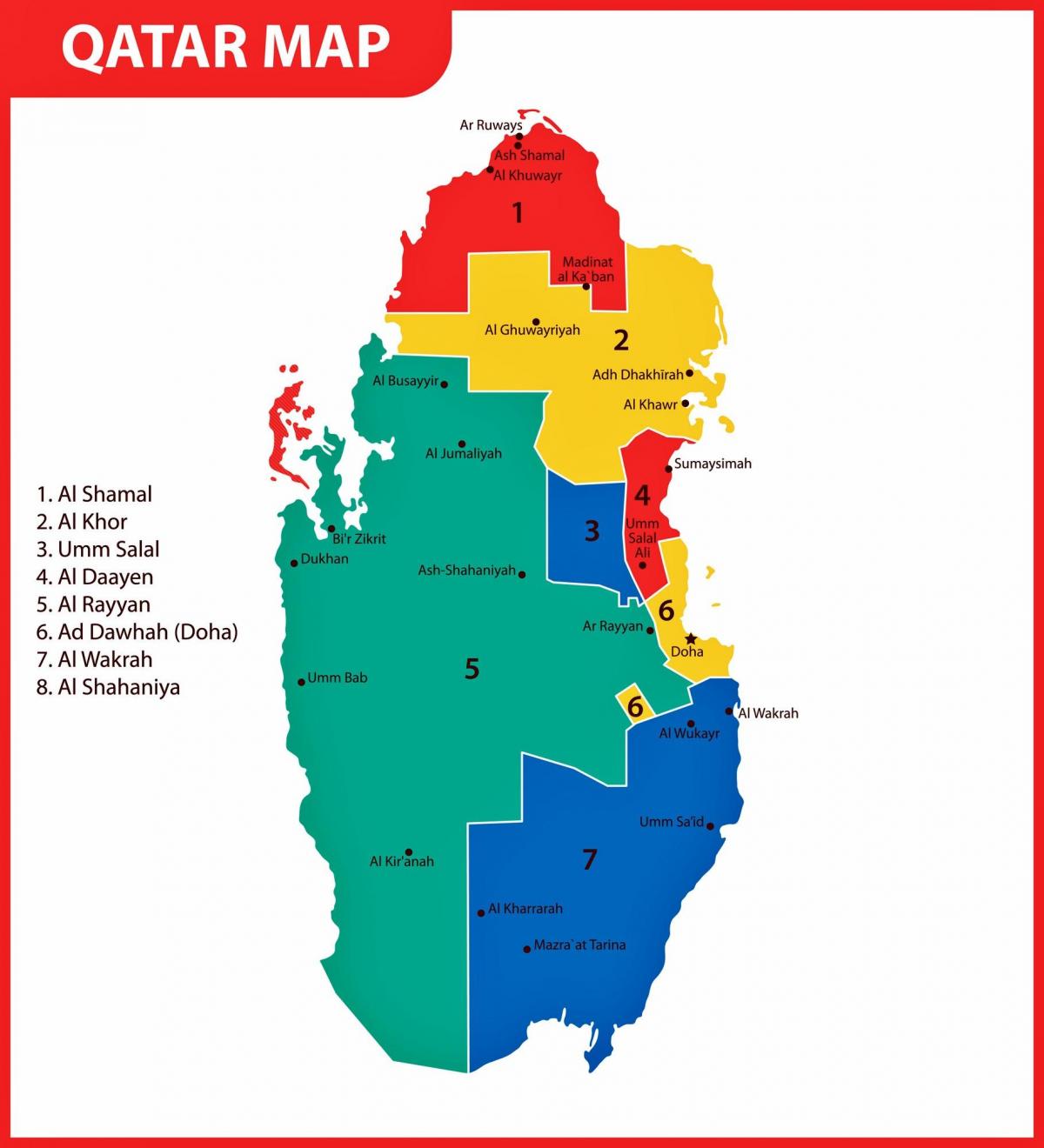 Mapa obszarów Kataru