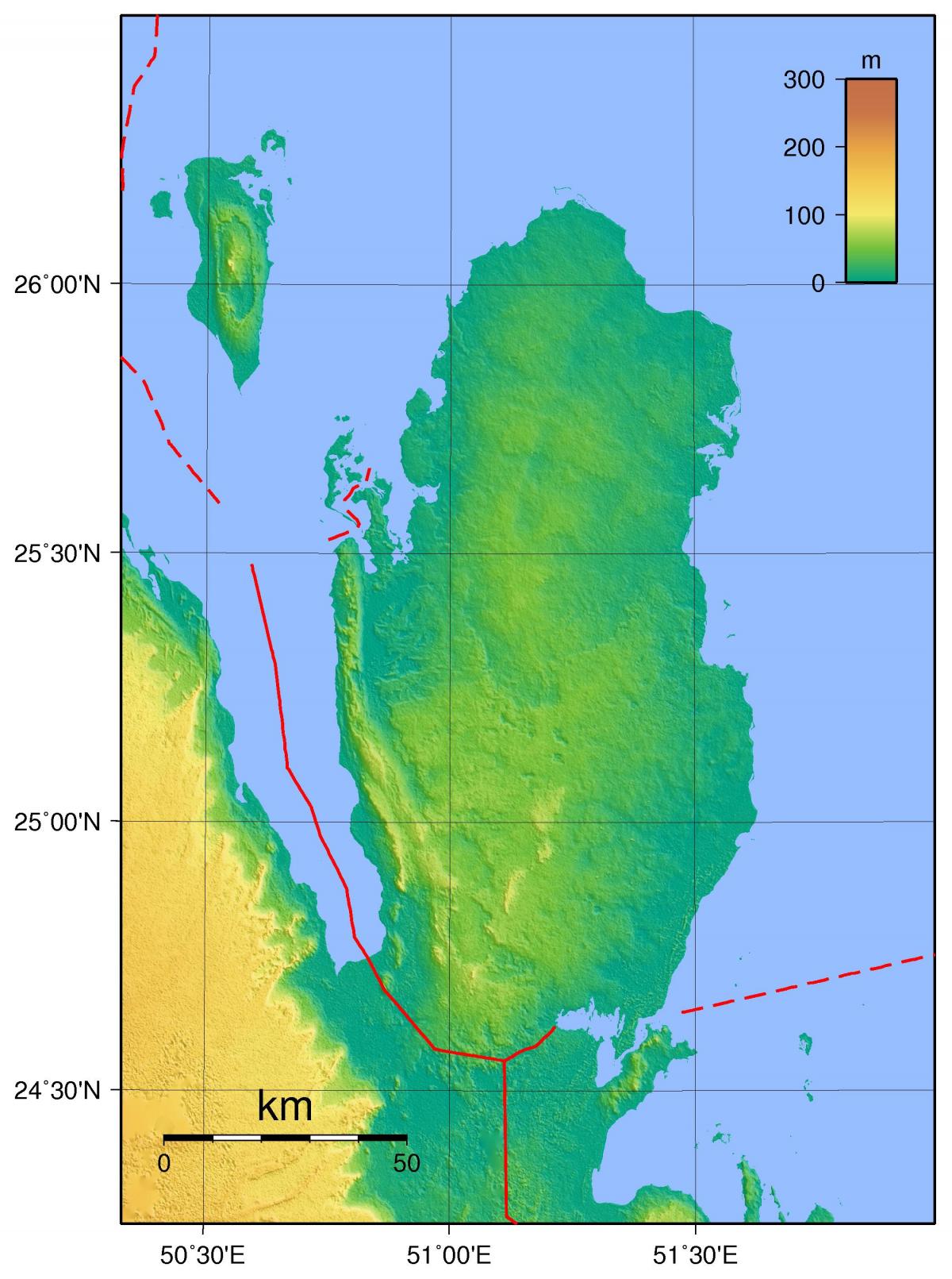 Mapa topograficzna Kataru